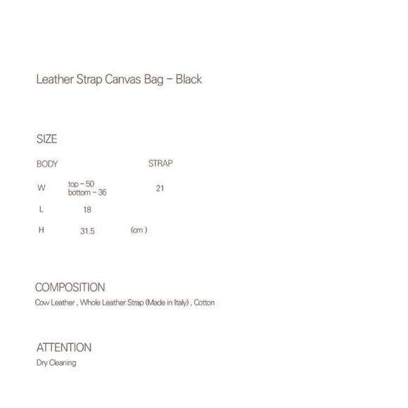 W concept Autt Leather Strap Canvas Tote Bag - Picture 6 of 8